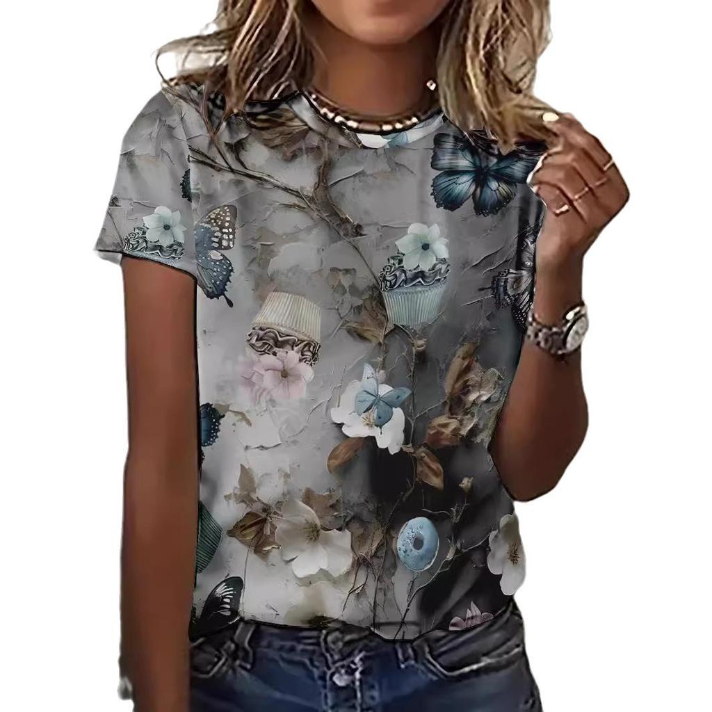 Animal Series 3D Digital Printed Tees Tops Women's Short Sleeved T-shirt Vintage Men's T-shirt
