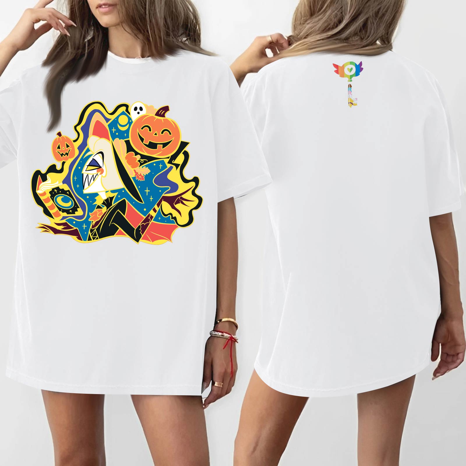 

Женская футболка с круглым вырезом и короткими рукавами с принтом XL белый