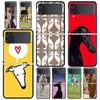 Phone Case for Samsung Galaxy Z Flip 3 4 5 6 7 Folding Black Shell For Samsung Z Flip4 Flip5 PC Hard Cover Galgo Greyhound Dog