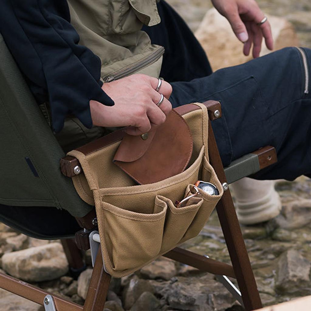 Chair Armrest Bag Large Capacity Waterproof Beach Chair Hanging Storage Pouch for Outdoor Camping Picnic