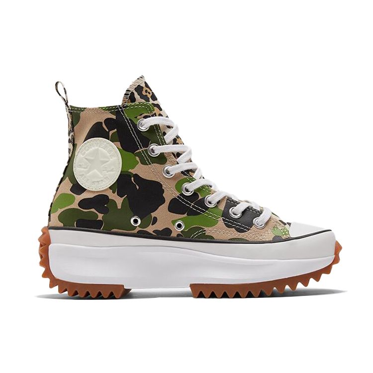 Converse Run Star Hike High Arkivtrykk Camo Unisex Sneakers Grønn Kandisert-Ingefær Pikant-Grønn 170913C