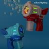Funny Bubble Blower Machine Electric Automatic Bubble Maker with Colorful Light Kids Outdoor Toys