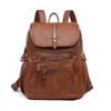 Schoolbag1011 Personality Simple European and American Soft Leather Backpack Women's Leisure Travel Bag Large Capacity Schoolbag
