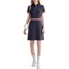 Fila Sports Lifestyle Series Fashion Casual Polo Neck Loose Short Sleeve Dress Women Dresses Legendary-Blue F51W321310FNV
