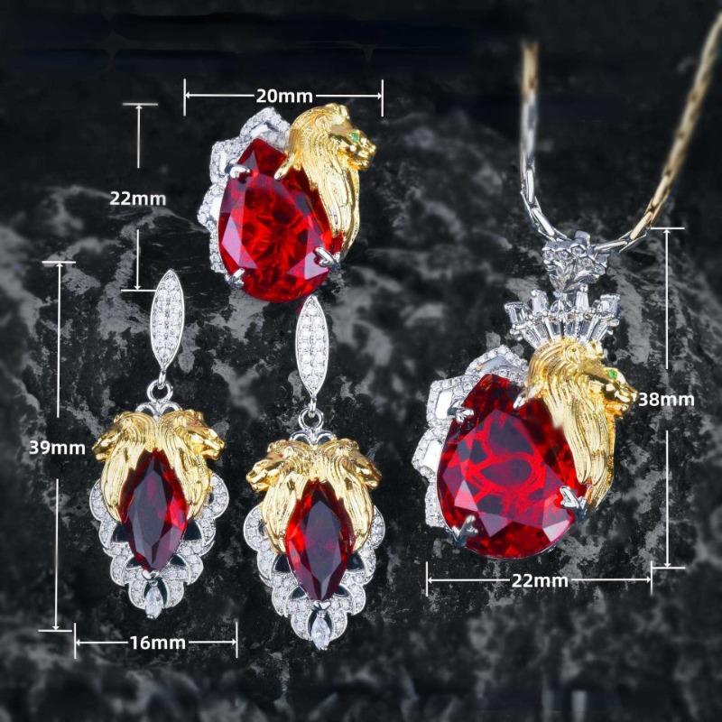 Sace Gems Classic Copper Alloy Zircon Ring Earrings Pendant Necklace Jewelry Sets Wedding Party Gifts