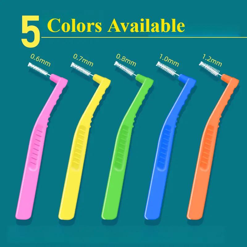 10pcs/bag L Type Between Teeth Brush Teeth Cleaning Brush Gap Tooth Brush Portable Interdental Brush Interdental Cleaning Tool