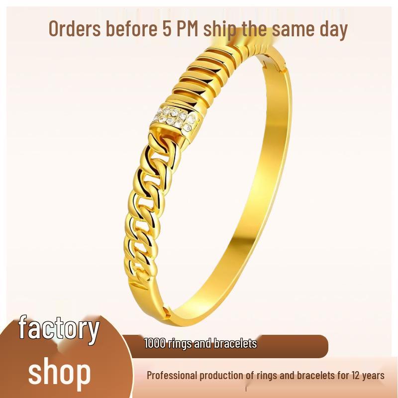 High-Grade Stainless Steel Diamond Inlaid Versatile Bracelet for Girls