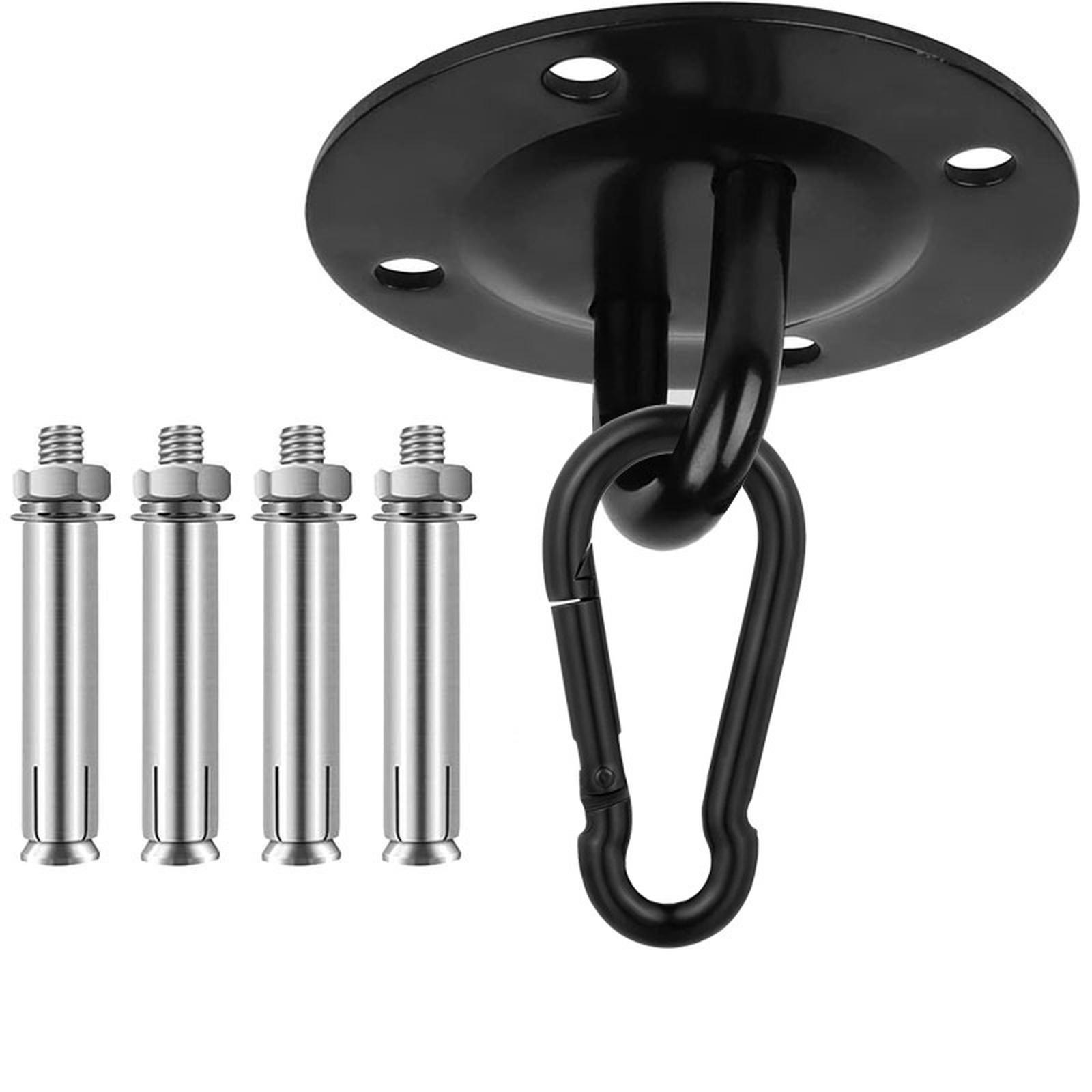 

Потолочные крюки - Промышленные до 600 , Включают анкеры и болты Набор для йоги - Подходит для гимнастических колец, подвесов, для использования в помещении/на улице one size чёрный