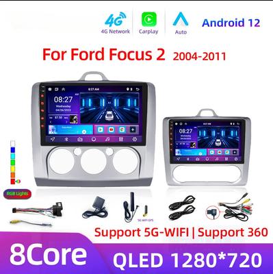 Rádio de Carro Android 12 para Ford Focus 2 3 Mk2 Mk3 2004 2005 - 2011 Reprodutor Multimídia Navegação GPS 2Din Carplay Estéreo DVD