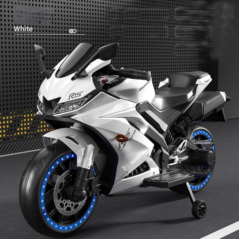 Kinder Elektro-Motorrad Dreiräder Dual Drive Kinderauto mit Fernbedienung Bluetooth Musik LED-Licht