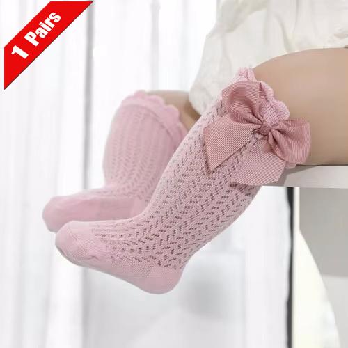 1/3/7Pairs Infant Long Socks for Baby Girls And Boys Bow Cotton Summer Mesh Thin Newborn Toddler Knee High Socks 0-2Years New