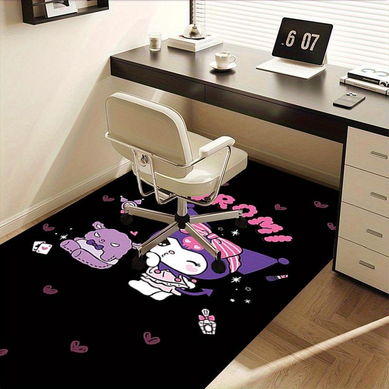 Office Rug Kuromi, Cute Anti-Slip Rug, Machine Washable for Living Room, Bedroom, Office, Multiple Sizes, Bedroom Mat, Decorative Mat, Durable Mat, Li