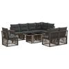 Garden Sofa Set 9 Pieces Gray and Dark Gray Poly Rattan