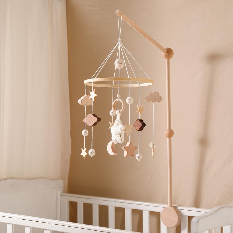 Baby Wolke Rasseln Krippe Mobiles Spielzeug 0-12 Monate Glocke Musical Box Neugeborenen Bett Glocke Kleinkind Rasseln Karussell Für Musical spielzeug Geschenk