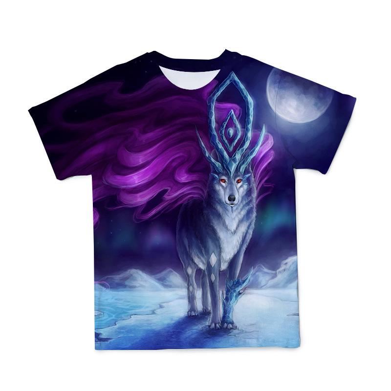 Sommer neue europäische und amerikanische Casual Graffiti Tier Serie 3D T-Shirt Rundhals Herren und Damen Plus Größe lose Kurzarm Shirt