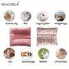  Reversible Small Pet Bed - Plush Top & Cooling Bottom for Rabbits, Guinea Pigs and Chinchillas Pink Square Mat
