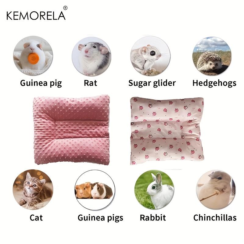  Reversible Small Pet Bed - Plush Top & Cooling Bottom for Rabbits, Guinea Pigs and Chinchillas Pink Square Mat