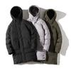 Winter new cotton-padded clothes men's medium and long feather cotton-padded clothes, warm and thickened hooded large-size cotton-padded jackets