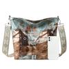 New retro splicing tote bag large capacity niche design high-end wide shoulder strap single shoulder oblique span women's bag