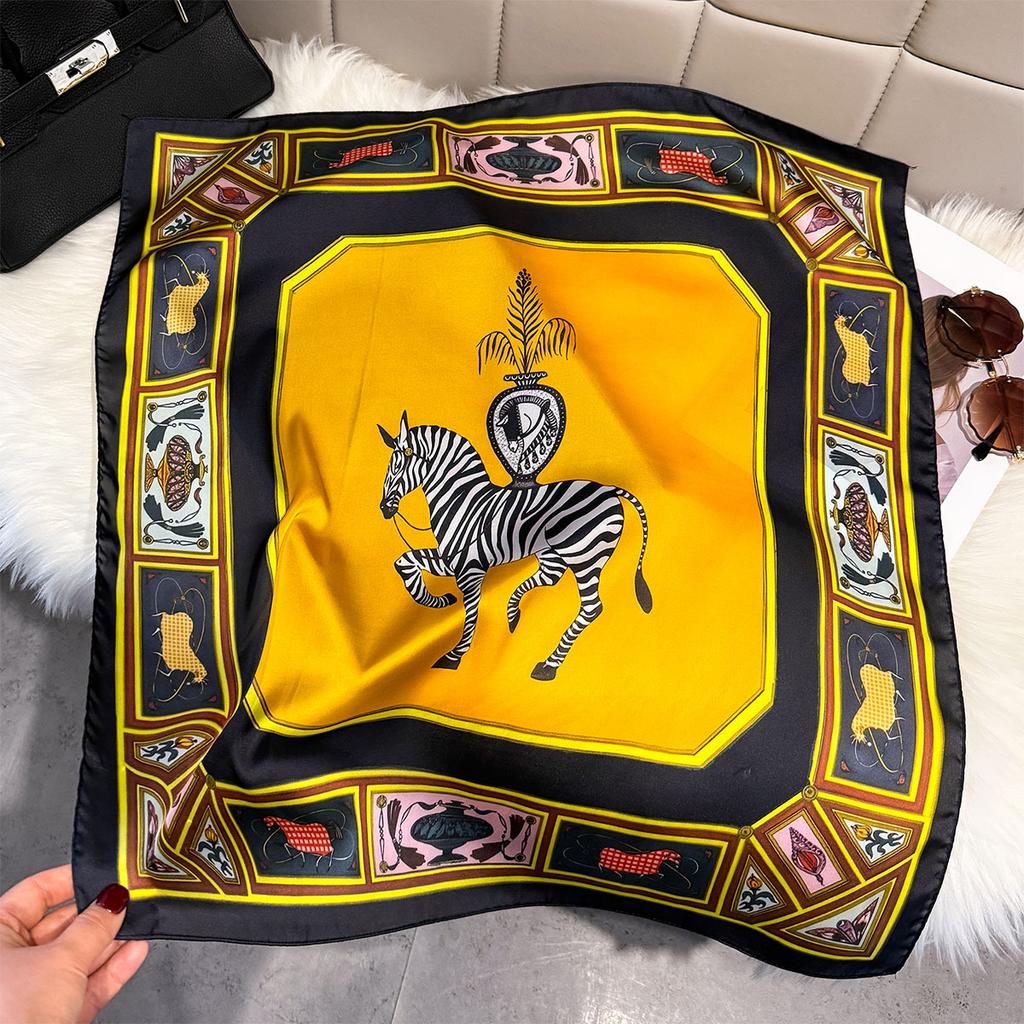 Fashion Square Fashion Foreign Style Small Silk Scarf Women'S Headband Decorative Scarf Dual-Purpose Small Square Scarf New Scarf