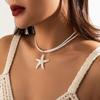 IngeSight.Z Collana con Ciondolo Stella Marina Bianca in Resina Stile Boho per Donna Fascino Corda di Velluto Coreana Collana Choker Gioielli da Festa in Spiaggia