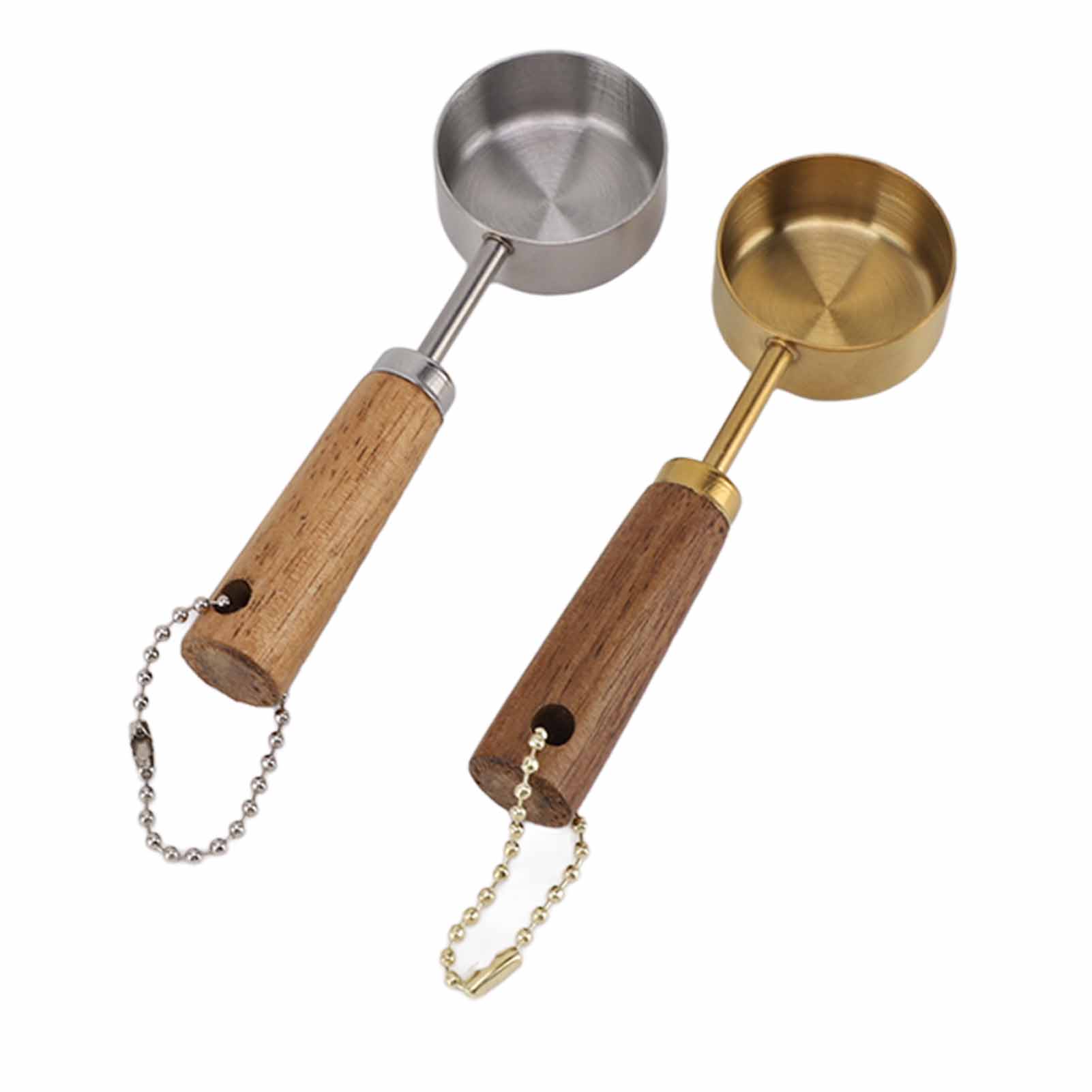 

14 ML Measuring Spoons with Solid Wood Handle Accuracy Textured Measuring Cups for Liquid Dry Ingredients L