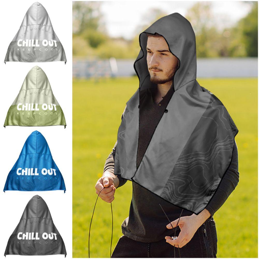 Multicolor Hooded Sunscreen Shawl Hooded Cooling Towel Cooling Shawl Fishing Beach Camping Sports
