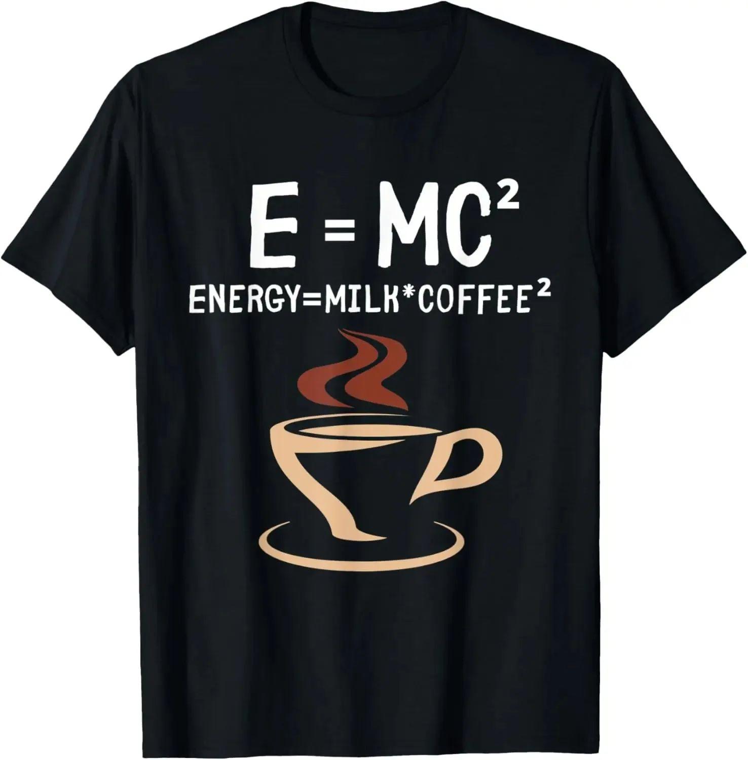 

Fashion Vintage Tees E=MC2 Funny Science Coffee Energy Milk Coffee Gift T-Shirt Funny Printed Graphic Casual Loose Streetwear... S разноцветный