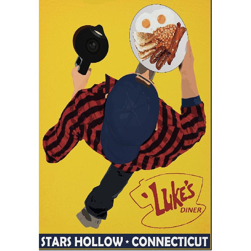 SaNavie Luke s Diner Gilmore Girls pired Retro Vintage Style Poster Stars Hollow Gilmore Girls Gifts Metal Signs For Outdoor 8x12 Inch