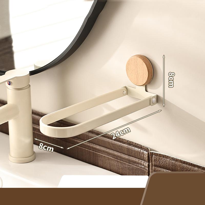 

Walnut toilet towel rack bathroom washbasin wall without punching foldable towel hanging rod