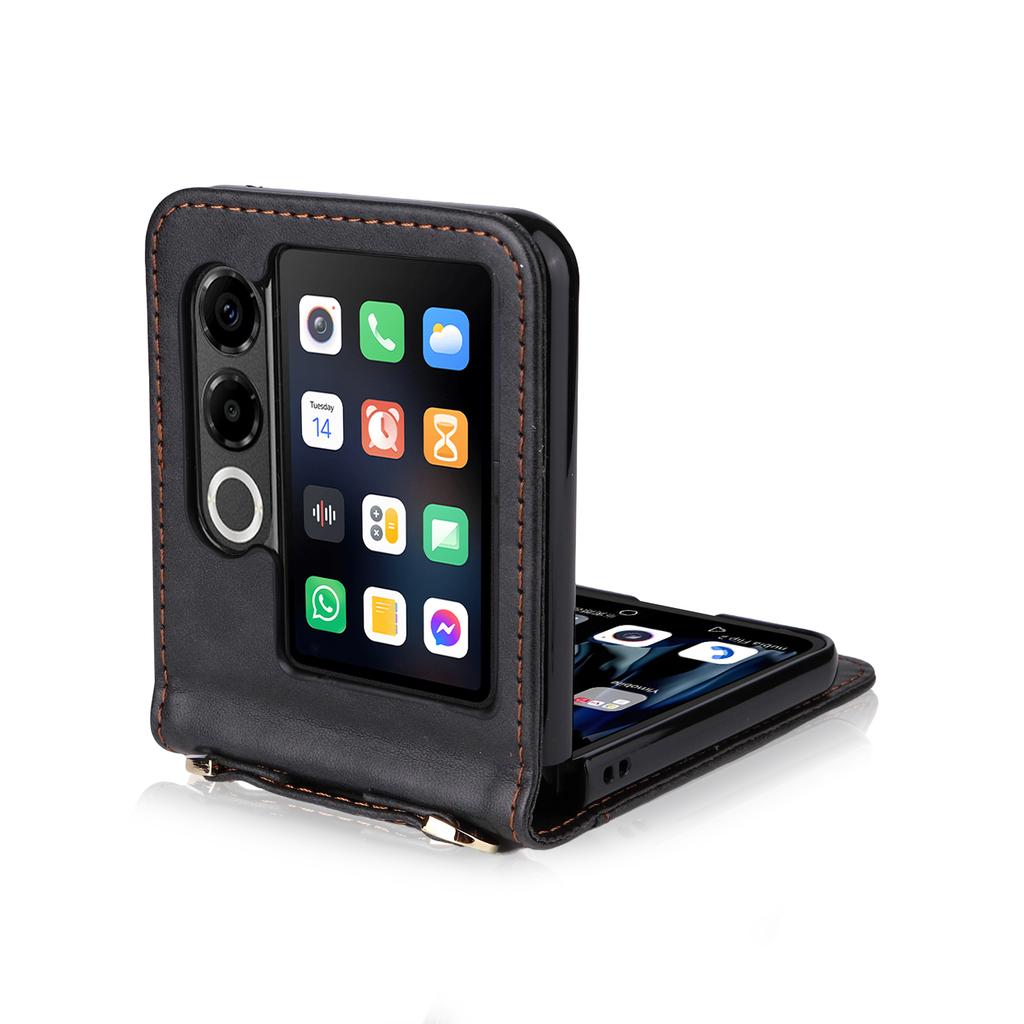 Pentru Husă ZTE nubia Flip2 5G Sloturi pentru Carduri Husă de Telefon din Piele cu Șnur