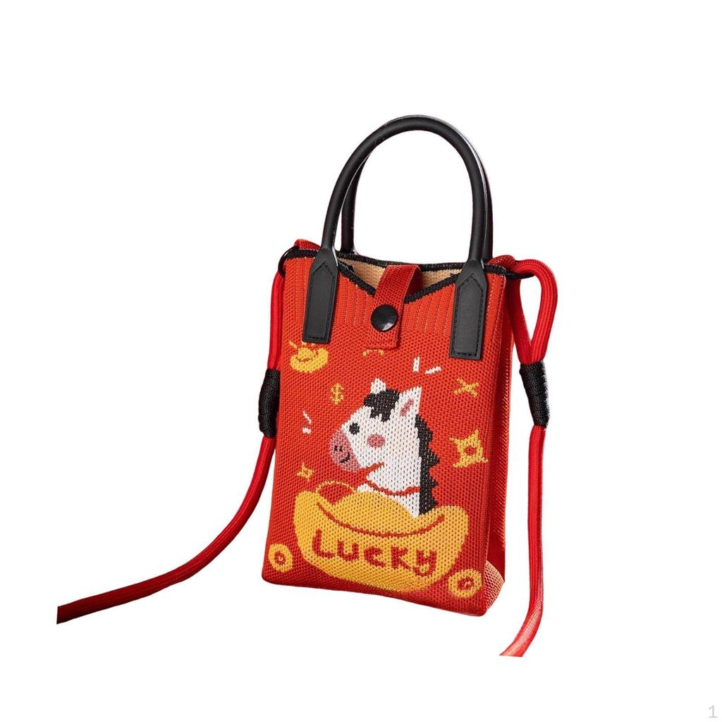 Crossbody Bag Shoulder Mini Phone Handbag with Festive Design And Polyester Material