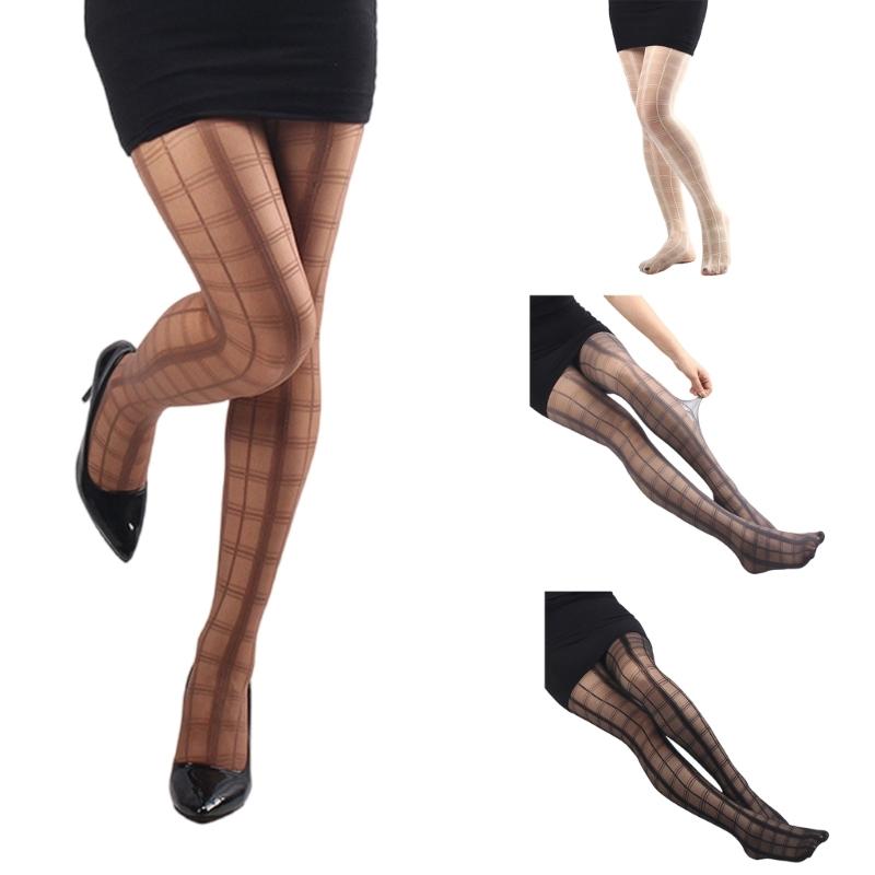 Breathable Checker Texture Pantyhose Women Hosiery High Elasticity Comfortable Stockings For Office Casual Wear