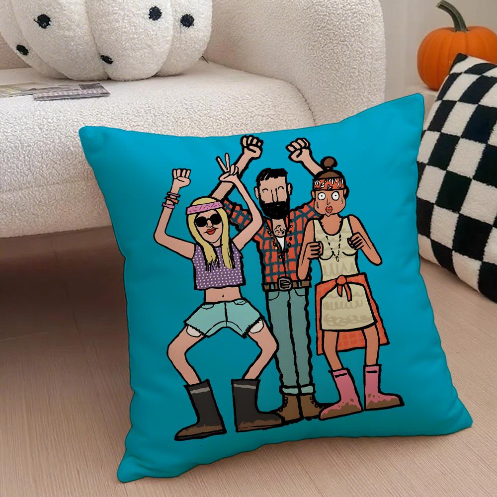 Minimal Witty French Art JJean Jullien Cushion Cover Throw Pillow Cover Hidden Button Durable Polyester Chair Cushion