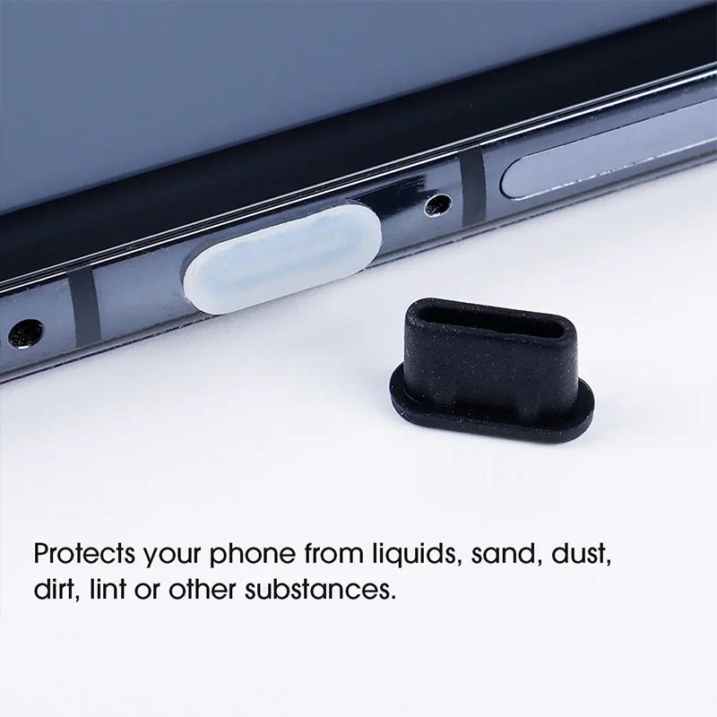 Cap for Huawei Xiaomi Phone Dustplug Black 50Pcs Type-C Dust Plug USB Charging Port Protector Silicone Anti Dust Plug Cover