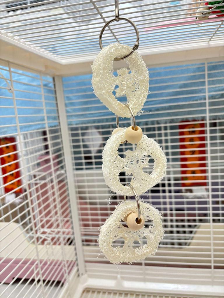 Straw Woven Chewing Toys & Decorative Hanging String for Bird Cages