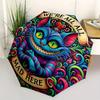 Cheshire Cat: We're All Mad Here Sticker Umbrella, Cute Umbrella with Cute Design, Portable 3-Fold Compact Umbrella for Men & Women, Valentine's Day M