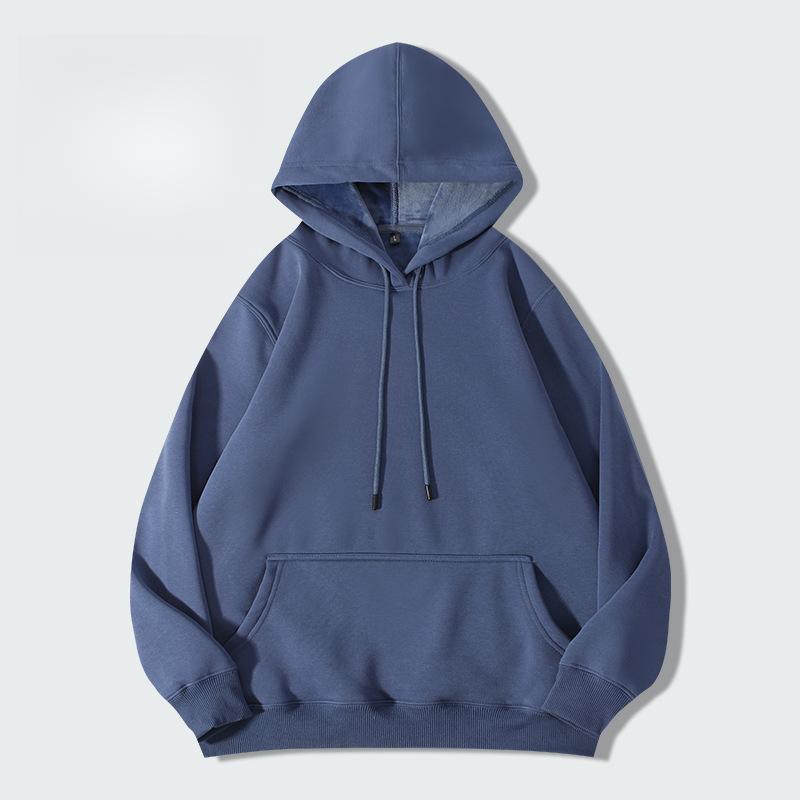 Men's Clothing Sweatshirt 420g Velvet Hooded Sweatshirt Men's Hoodie Solid Color Large Size Autumn and Winter Men Jacket