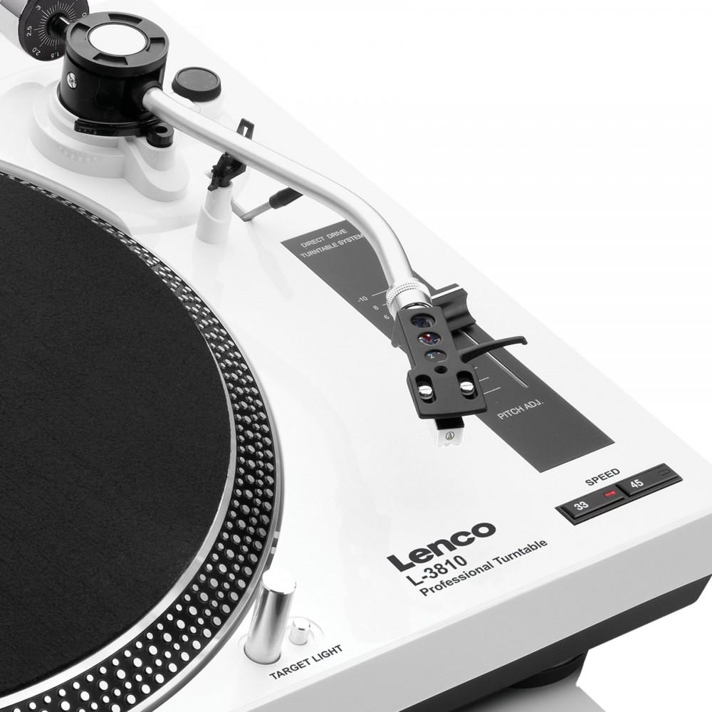LENCO L-3810WH - Direct-drive Turntable with Preamplifier, Lenco