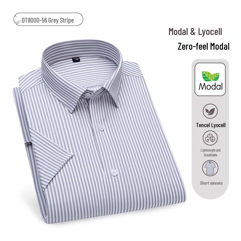 

Judger Men s Business Casual Lyocell-Modal Blend Short Sleeve Shirt 42