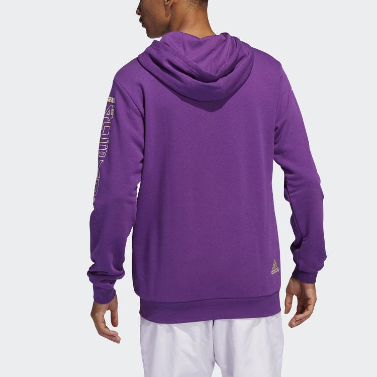 Adidas Dame Basketball Hoodie With Graphic Print Men Hoodies Purple HG8914
