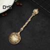 Coffee Spoon Carved Teaspoon Vintage European Palace Design Tableware Dessert Spoons for Kitchen Dining Bar Milk Tea Shops Cocktail Mixing