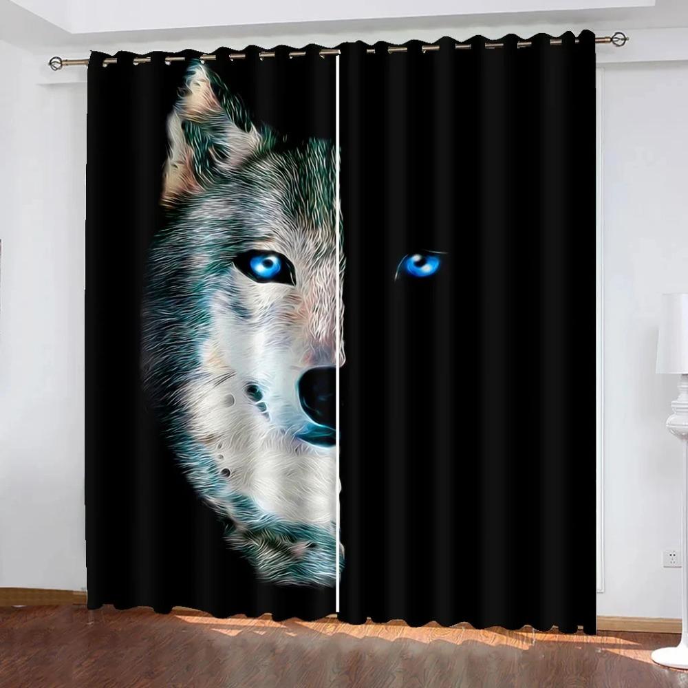 Animal Wolf Tiger Leopard High Blackout Curtains Living Room Children's Room Bedroom Thick Shading Drape New Style Dark Curtain