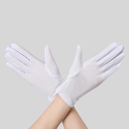 Yousheng 1 Pair Unisex Uniform Gloves for Men Women Wrist Length Stretchy Spandex Gloves Banquet Wedding Party Short Gloves for Formal Tuxedo Guard