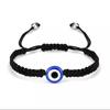 1PC Evil Eye Bracelet Handwoven Adjustable Friendship Cord with Blue Eye Charm - Stretchable Spiritual Protection Anklet for Women Men 15-30cm