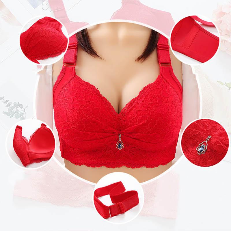 Cheap Ladies Bras Lace Large Size Thin No Steel Rings Antiglare Top