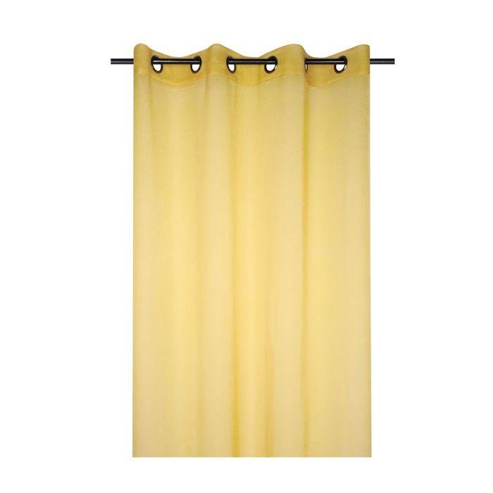 Voilage - Mona - 135 X 260 Cm - Jaune - 100% Polyester - Œillets Métalliques