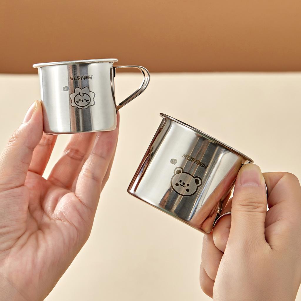 Anti Drop 304 Stainless Steel Mug With Handle Mini Portable Tea Milk Cup Cute Kid Water Cup Outdoor Picnic Drinkware