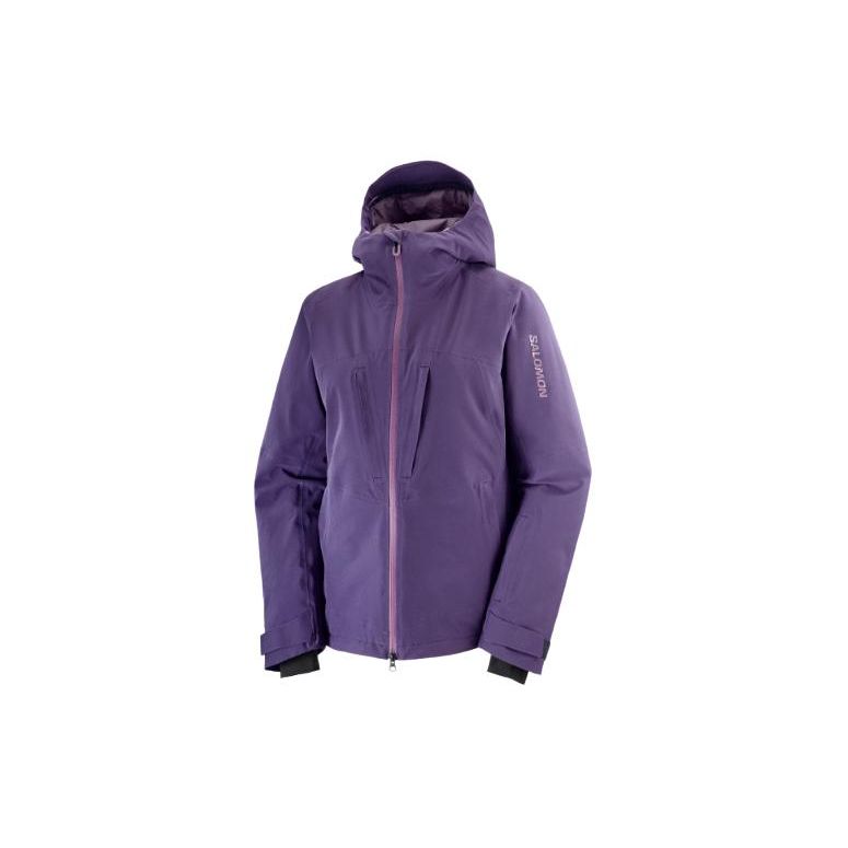 

SALOMON Куртка Хайленд с логотипом, на молнии, с капюшоном, с длинным рукавом, женская куртка, фиолетовая LC2141300 S