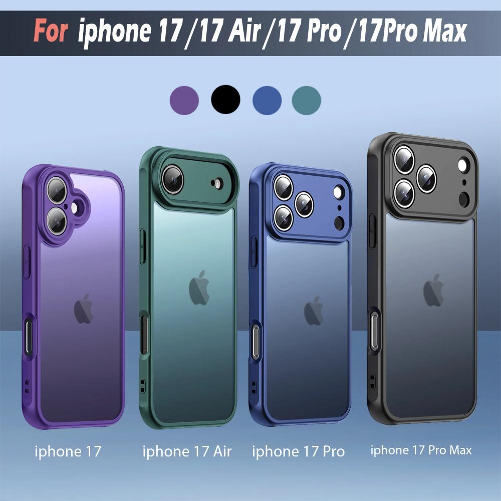 Luxury Frosted Translucent Phone Case For IPhone Air 17 Pro Max 17Pro 17 Shockproof Skin Feel Solid Color PC+TPU Protector Cover